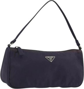 Prada Pre-owned Shoulder Bags, female, Purple, Size: ONE SIZE Pre-owned Nylon Hand Bag