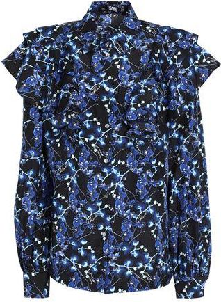 Karl Lagerfeld ORCHID PRINT SILK SHIRT
