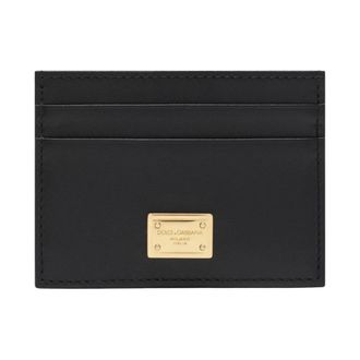 Dolce & Gabbana Wallets & Cardholders, female, Black, Size: ONE SIZE Plong&eacute; Calfskin Card Holder