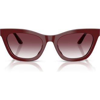 Emporio Armani 55mm Cat Eye Sunglasses in Shiny Bordeaux /Clear Violet at Nordstrom