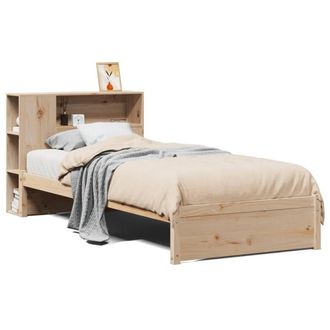Berkfield Home Bookcase Bed without Mattress 75x190cm Small Single Solid Wood Pine in Light Brown