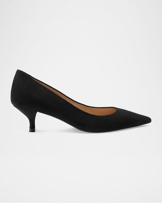 Stuart Weitzman Stuart Suede Kitten Pumps