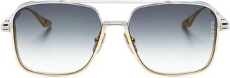 Dita Eyewear square-frame titanium sunglasses - unisex - Titanium/22kt Gold Plated - 56