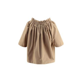 Saint Laurent Womens Beige Cotton Shortsleeve Shirt