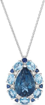 Le Vian 14K 4.60 Ct. Tw. Diamond & London Blue Topaz Drop Pendant