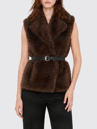 P.A.R.O.S.H. P. A.R. O.S. H. Gilet in pelliccia sintetica a vestaglia con cintura regolabile