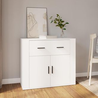 vidaXL Aparador De Madera Contrachapada Blanco 80x33x70 Cm Vidaxl