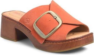 B&oslash;rn Bangle Platform Slide Sandal in Orange Suede at Nordstrom, Size 10