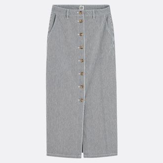 La Redoute Collections Gestreepte rok met knopen