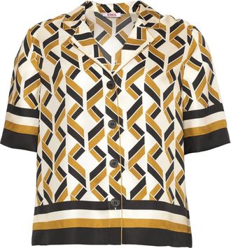 Eres Camicia Sonore a maniche corte con stampa geometrica - Bianco