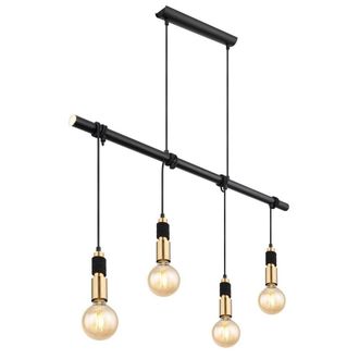 Netlighting Alexius Bar Pendant Ceiling Light Matt Black 4x E27