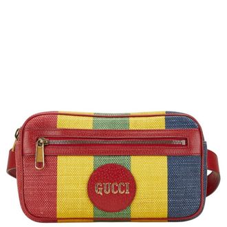 Gucci Multi-Color Canvas Leather Sling Bag (Pre-Owned)
