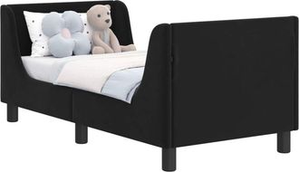 vidaXL Estructura De Cama Para Ni&ntilde;os Peque&ntilde;os Con Cabecera Negro Vidaxl