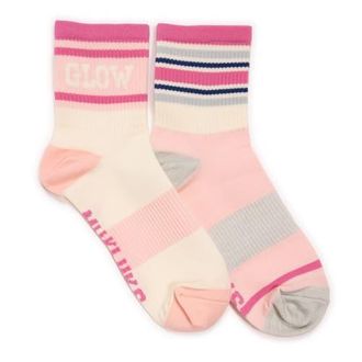 Muk Luks Nylon Quarter Crew Compression Socks 2 Pair Pack in Pink Pack at Nordstrom