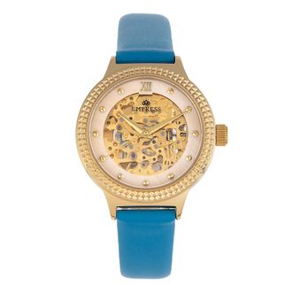 Empress Alice Automatic Watch, Mother-of-Pearl Skeleton Dial, Leather Strap
