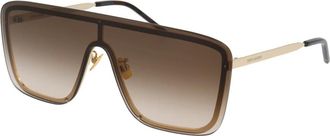 Saint Laurent 364 Mask - unisex - Zonnebrillen - Bruin - ONE Size - Nylon - Accessoires