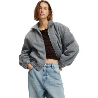 Cotton On Womens Blake Textured Jacket in Grey Marle at Nordstrom, Size Xx-Small