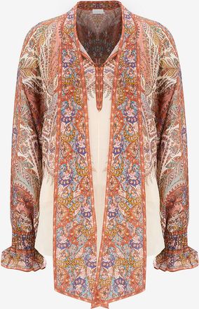 Zimmermann Weite Ramie-Bluse mit Schluppe Rhiannon