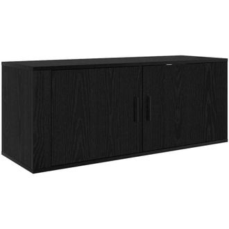 vidaXL Mueble para TV montado en la pared Roble Negro vidaXL