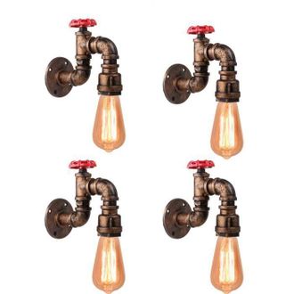 OEM Aplique De Pared Industrial Retro Vintage - Wottes - Uni - Hierro Forjado - E27 - 4 Bombillas