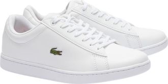 Lacoste Womens Hydez Leather Sneaker, White/Gold, 7 UK