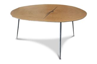 PIB Peque&ntilde;a mesa de centro de madera y metal de color marron