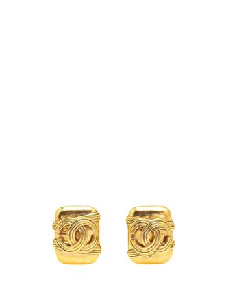 Chanel 1994 Gold Plated CC Clip On Earrings costume earrings - women - Gold Plated - One Size