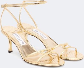 Jimmy Choo London 1998 Leo 65 metallic leather sandals