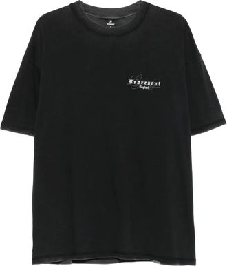 Represent T-shirt con logo ricamato - Nero