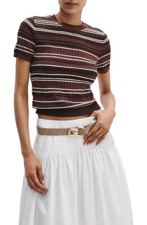 Rag & Bone Karina Stripe Rib Sweater in Mahogany at Nordstrom, Size Xx-Small