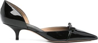 Ferragamo 50mm pumps met strikdetail - Zwart