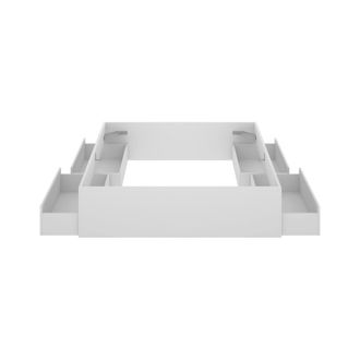 Dmora Cama Doble Caplone, Sommier Para Dormitorio, Estructura De Cama Por Habitaci&oacute;n, Estructura Del Sostenedor Del Colch&oacute;n, 149x195 H39 Cm, Blanco - Dmora