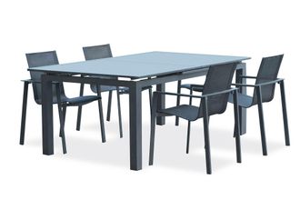 DCB Garden Alu-miami - Conjunto De Comedor De Jard&iacute;n 4 Plazas De Aluminio - Dcb Garden