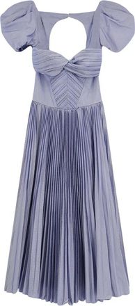 Elisabetta Franchi Ab 96762E2019 Midi Jurk - Dames - Casual kleedjes - Blauw - XS - Polyester - Kleedjes