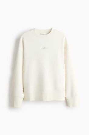 H&M Printed Sweatshirt in White/note Floreali at Nordstrom, Size X-Small
