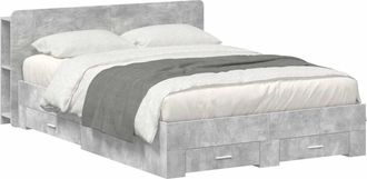 vidaXL Estructura De Cama Con Almacenamiento Gris Hormig&oacute;n Vidaxl