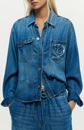 Desigual Denim Trucker Jacket in Medium Blue at Nordstrom, Size X-Small