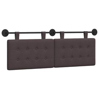 vidaXL Cabecero Colgante Marr&oacute;n Oscuro Tela Vidaxl