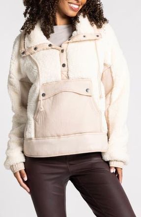 Thread & Supply Aurora Mixed Media Anorak in Ash Rose Cream at Nordstrom Rack, Size Large