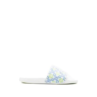 Casablanca Monogram-Detail Open-Toe Slides - male - Casablanca - Sliders - White - 7 UK - Shoes