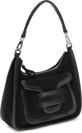Pierre Hardy Womens Alpha Day Miss Leather Shoulder Bag Suede Calf Lamb Black Bos Taurus