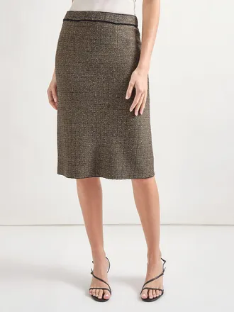 Misook Knee-Length Lurex Knit Straight Skirt