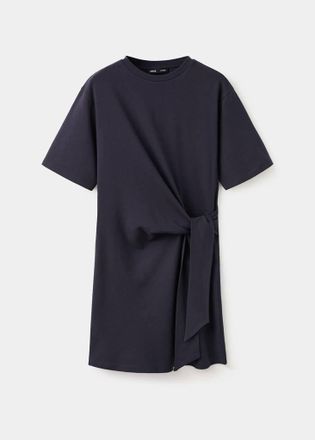 Mango Vestito fiocco laterale navy - Donna - XS - MANGO