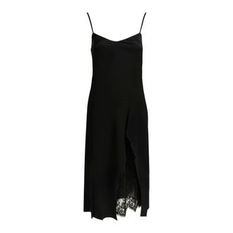 Acne Studios Vestido de sat&eacute;n con ribete de encaje - Dresses - Mujer - Negro - S