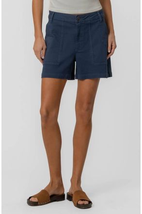 Kut from the Kloth Womens Ashton High Rise Twill Utility Short In Navy
