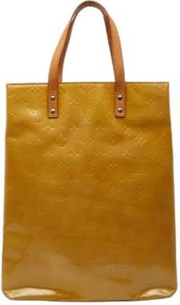Louis Vuitton Pre-owned Tote Bags, female, Beige, Size: ONE SIZE Pre-owned Monogram Vernis Reed MM Handbag