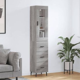 vidaXL Vidaxl - Furniture Limited - Aparador Alto Madera Contrachapada Gris
