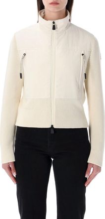 Moncler White Turtle Neck Full Sleeves Cardigan