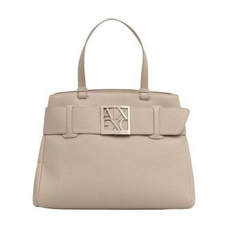 A|X Armani Exchange Susie Soft Shopper - Dames - Tassen - Beige - Maat: ONE Size Poliester