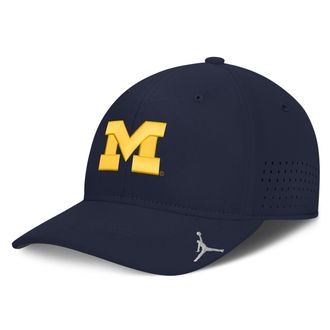 Nike Mens Michigan Sideline Practice Jordan Brand Dri-FIT College Hat in Blue | JC5B41SMWN-3XB